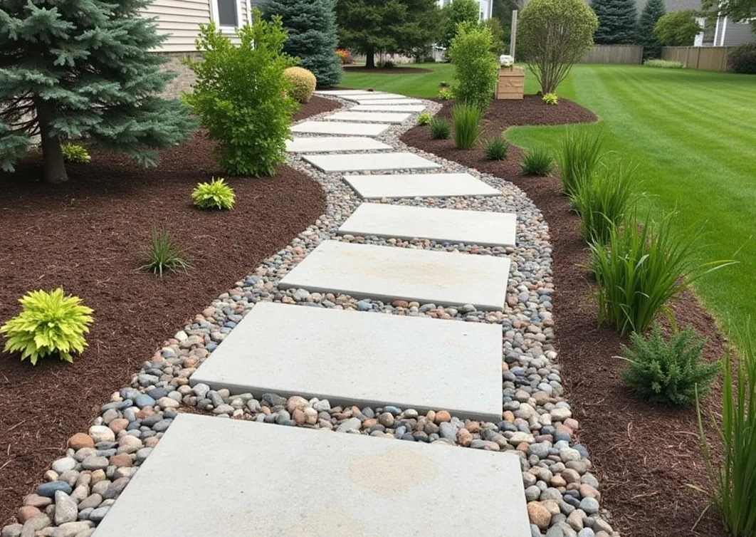 Stone pathway installation project